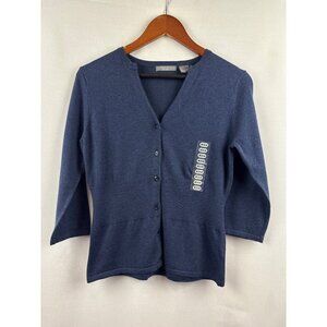 Kersh Essentials Womens Blue Cardigan Sweater Medium